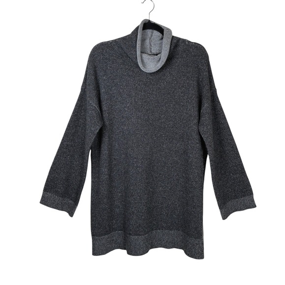 Eileen Fisher Sweaters - Eileen Fisher Womens Italian Cashmere Turtleneck Sweater Side Slit Size S Grey